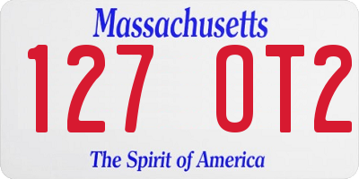 MA license plate 127OT2