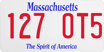 MA license plate 127OT5