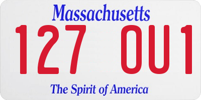MA license plate 127OU1