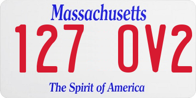 MA license plate 127OV2