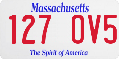MA license plate 127OV5