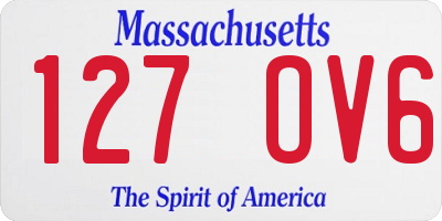 MA license plate 127OV6