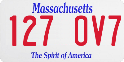 MA license plate 127OV7