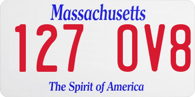 MA license plate 127OV8