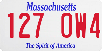 MA license plate 127OW4