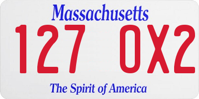 MA license plate 127OX2