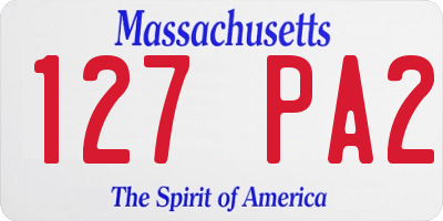 MA license plate 127PA2