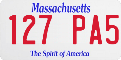 MA license plate 127PA5