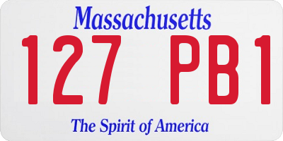 MA license plate 127PB1