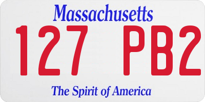 MA license plate 127PB2