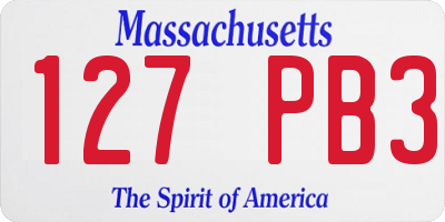 MA license plate 127PB3