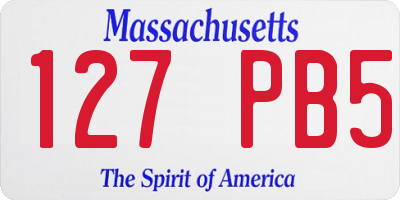 MA license plate 127PB5
