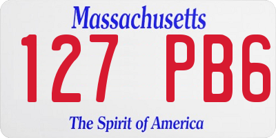 MA license plate 127PB6