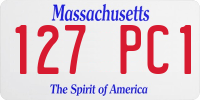 MA license plate 127PC1