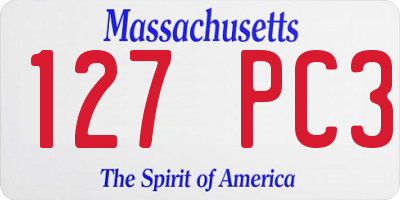 MA license plate 127PC3