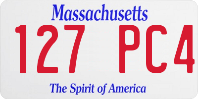 MA license plate 127PC4