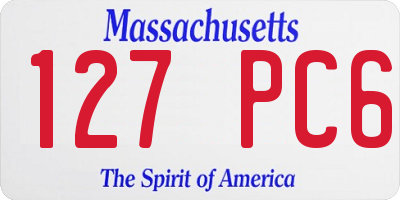 MA license plate 127PC6