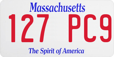 MA license plate 127PC9