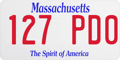 MA license plate 127PD0