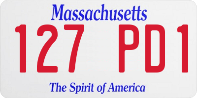 MA license plate 127PD1