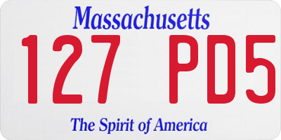 MA license plate 127PD5