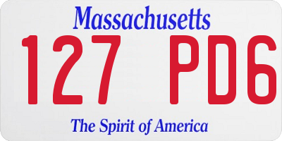 MA license plate 127PD6