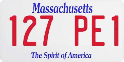 MA license plate 127PE1