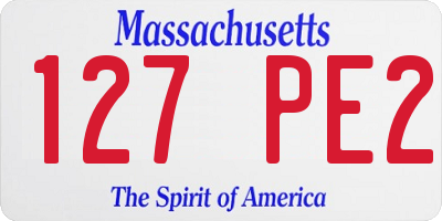 MA license plate 127PE2