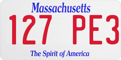 MA license plate 127PE3
