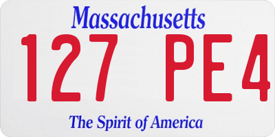 MA license plate 127PE4