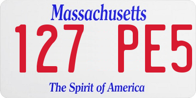 MA license plate 127PE5