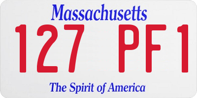 MA license plate 127PF1