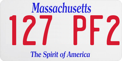 MA license plate 127PF2