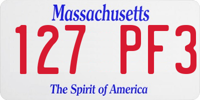 MA license plate 127PF3