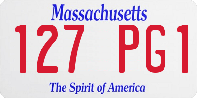 MA license plate 127PG1