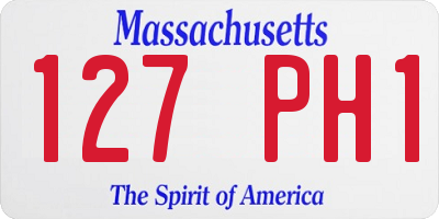 MA license plate 127PH1