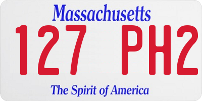 MA license plate 127PH2