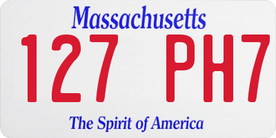 MA license plate 127PH7