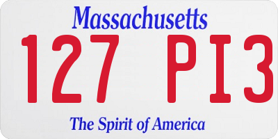 MA license plate 127PI3