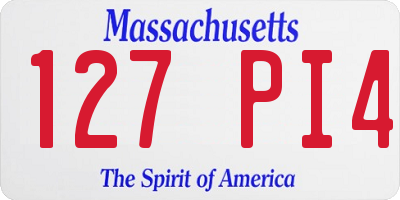 MA license plate 127PI4