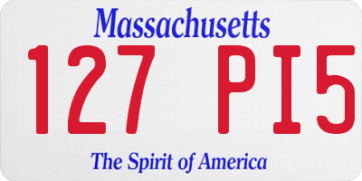 MA license plate 127PI5