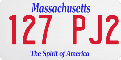 MA license plate 127PJ2