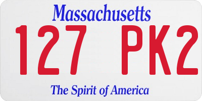 MA license plate 127PK2