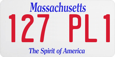 MA license plate 127PL1
