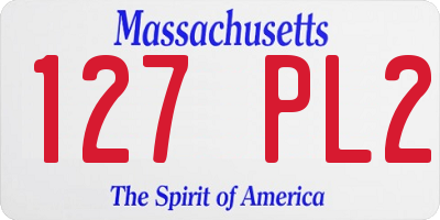 MA license plate 127PL2