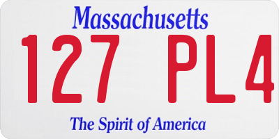 MA license plate 127PL4