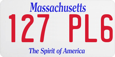 MA license plate 127PL6