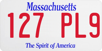 MA license plate 127PL9