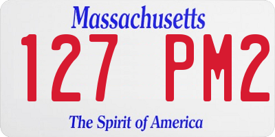 MA license plate 127PM2
