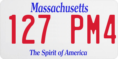 MA license plate 127PM4